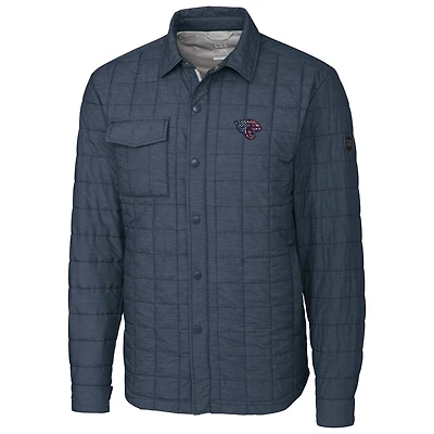 Men's Cutter & Buck Navy Jacksonville Jaguars Americana Rainier Full-Snap Shirt Jacket