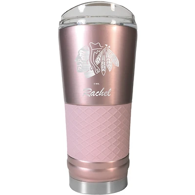 Chicago Blackhawks 24oz. Personalized Rose Gold Draft Tumbler