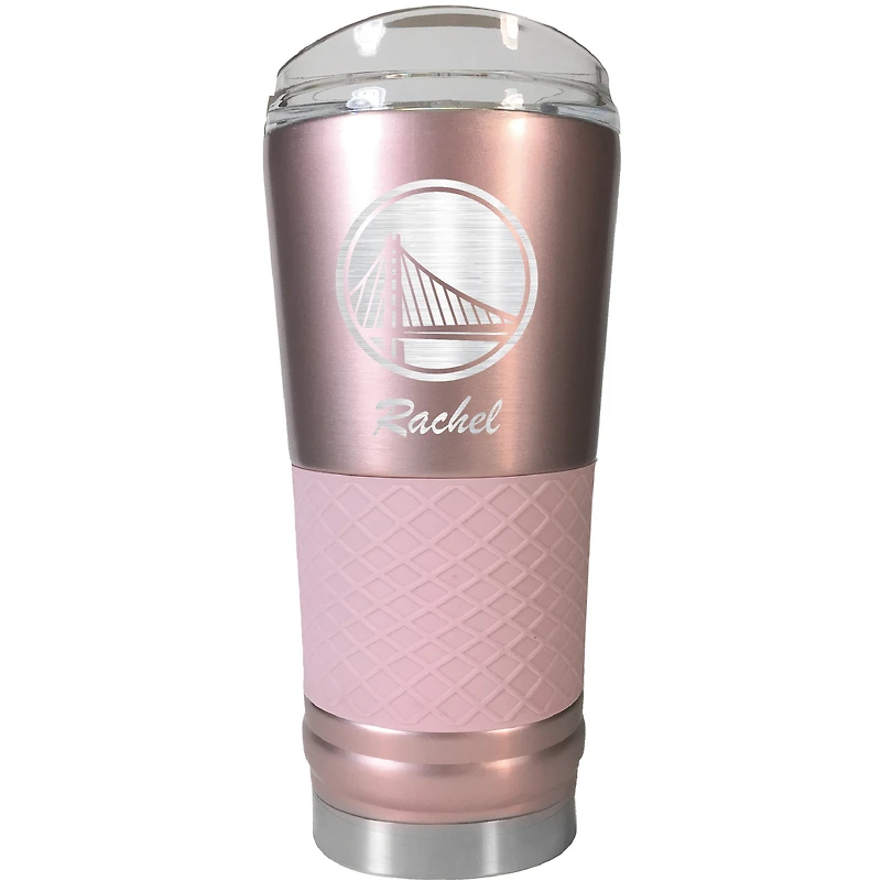 Golden State Warriors 24oz. Personalized Rose Gold Draft Tumbler