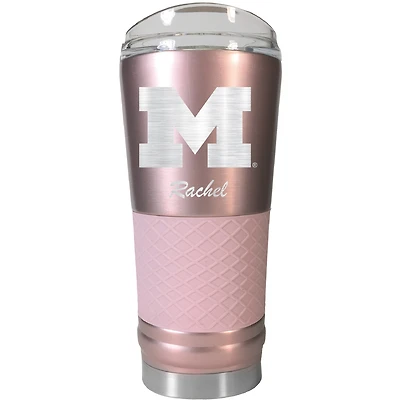 Michigan Wolverines 24oz. Personalized Rose Gold Draft Tumbler