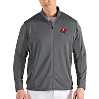 Men's Antigua Steel Tampa Bay Buccaneers Passage Full-Zip Jacket