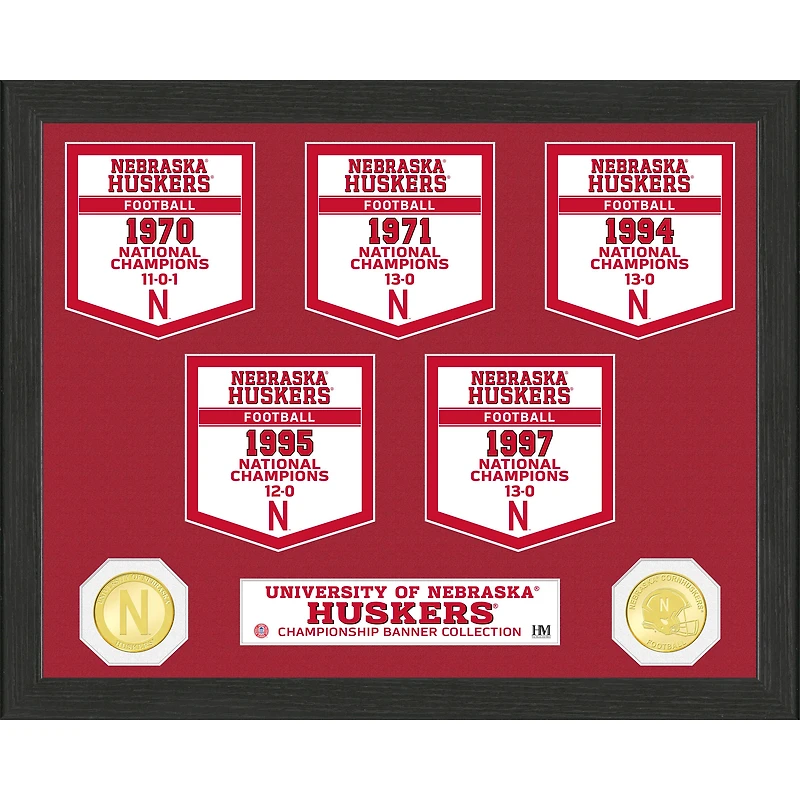 Highland Mint Nebraska Huskers 12'' x 15'' Banner Photo Mint