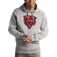 Men's Antigua Heather Gray Chicago Bears Victory Pullover Hoodie