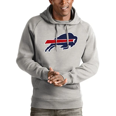 Men's Antigua Heathered Gray Buffalo Bills Victory Pullover Hoodie