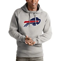 Men's Antigua Heathered Gray Buffalo Bills Victory Pullover Hoodie