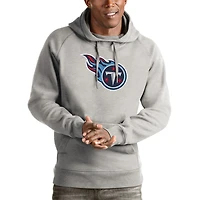 Men's Antigua Heather Gray Tennessee Titans Victory Pullover Hoodie