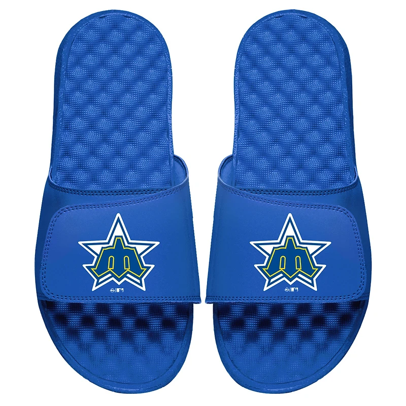 Men's ISlide Royal Seattle Mariners Cooperstown Logo Slide Sandals