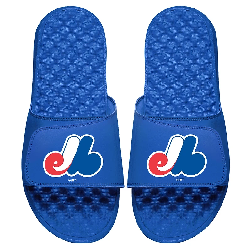 Youth ISlide Blue Montreal Expos Cooperstown Logo Slide Sandals