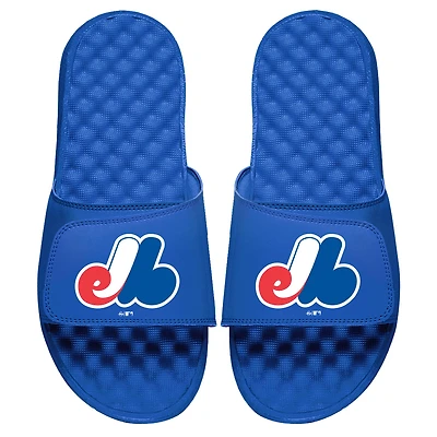 Youth ISlide Blue Montreal Expos Cooperstown Logo Slide Sandals