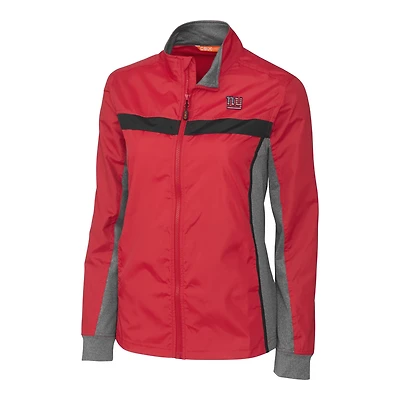 Women's Cutter & Buck Red New York Giants Americana Swish Full-Zip Jacket