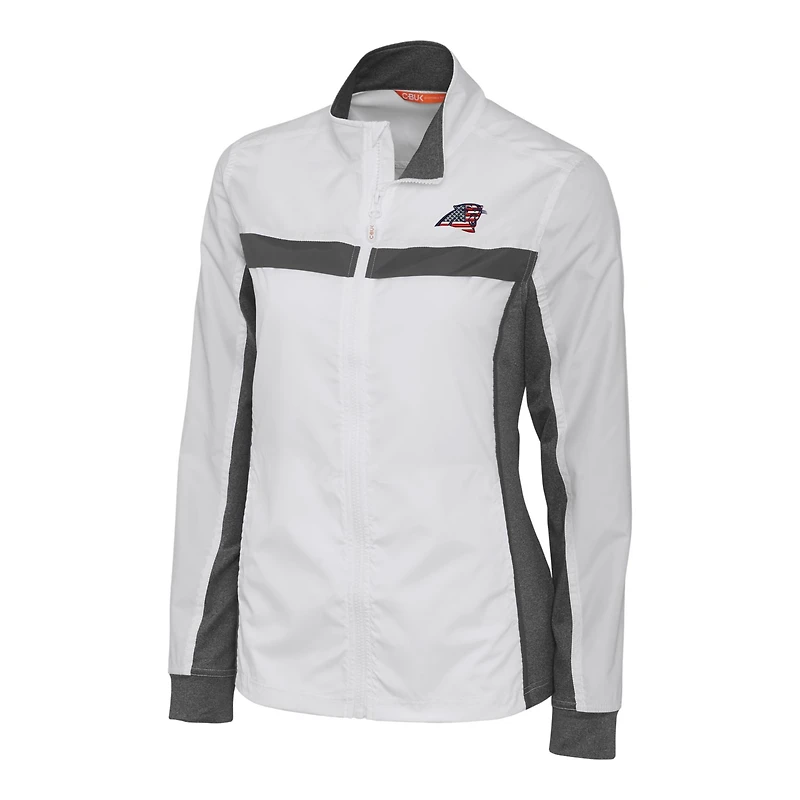 Women's Cutter & Buck White Carolina Panthers Americana Swish Full-Zip Jacket