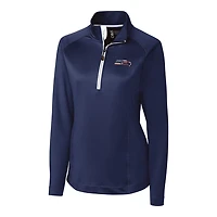 Women's Cutter & Buck College Navy Seattle Seahawks Americana Jackson Half-Zip Overknit Pullover Jacket