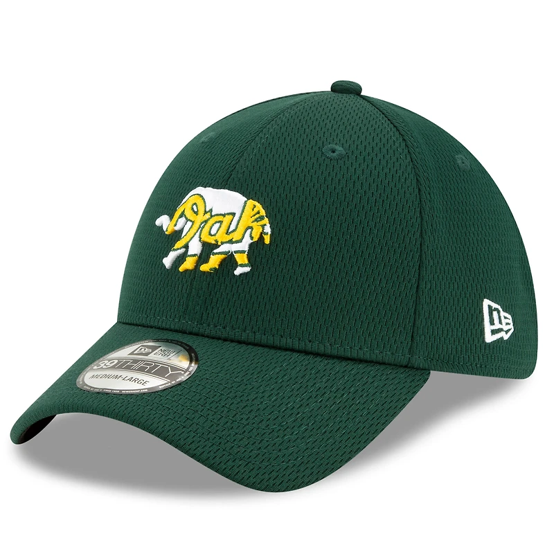 Youth New Era Green Athletics 2021 Batting Practice 39THIRTY Flex Hat