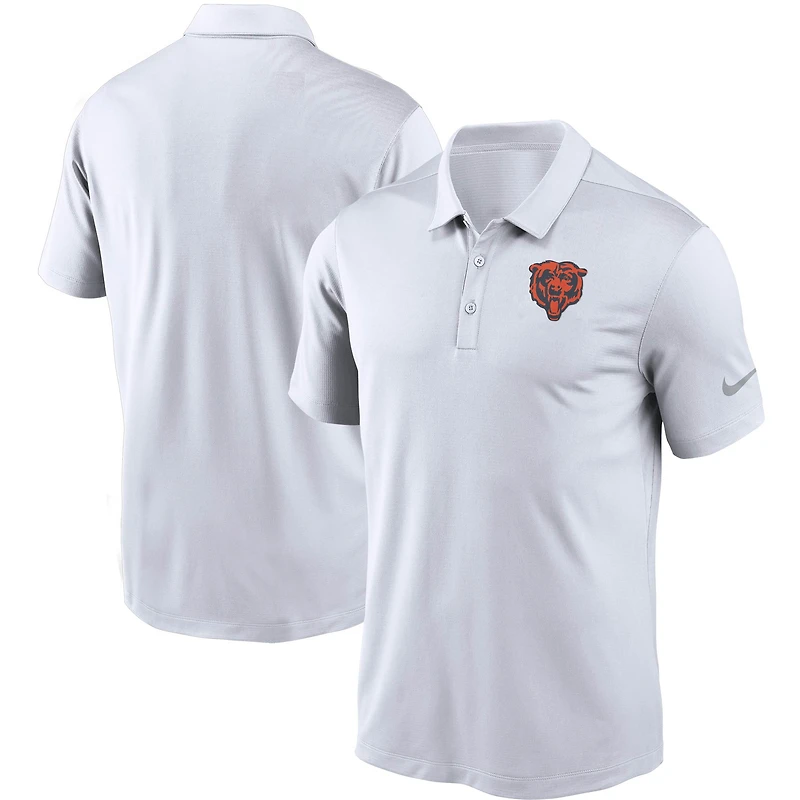 Men's Nike White Chicago Bears Fan Gear Franchise Heat-Sealed Graphic Team Polo