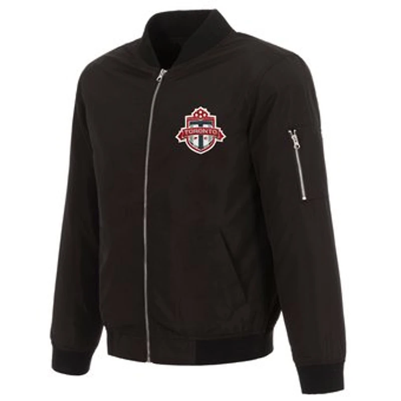 Men's JH Design Black Toronto FC Nylon Full-Zip Bomber Jacket
