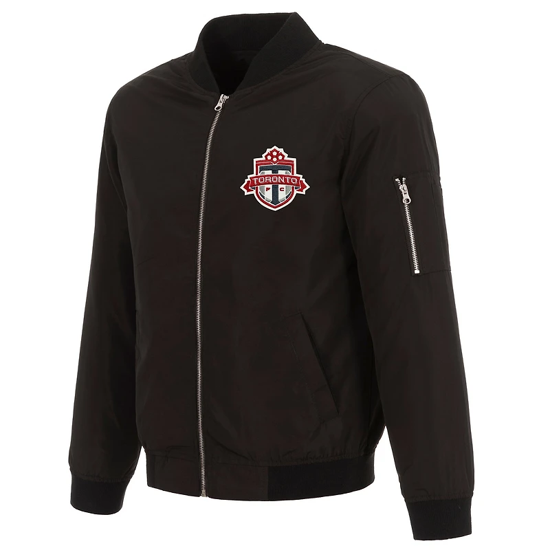 Men's JH Design Black Toronto FC Nylon Full-Zip Bomber Jacket