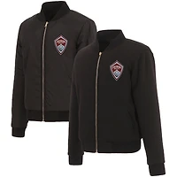Women's JH Design Black Colorado Rapids Reversible Full-Zip Fleece Jacket