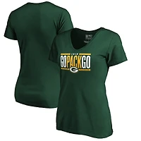 Women's Green Green Bay Packers Hometown Refresh Go Pack Go V-Neck T-Shirt