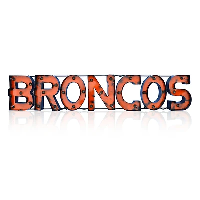 Imperial Denver Broncos 45.5'' x 9'' Lighted Recycled Metal Sign