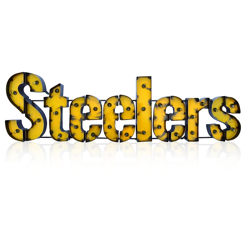 Imperial Pittsburgh Steelers 43.5'' x 12.5'' Lighted Recycled Metal Sign