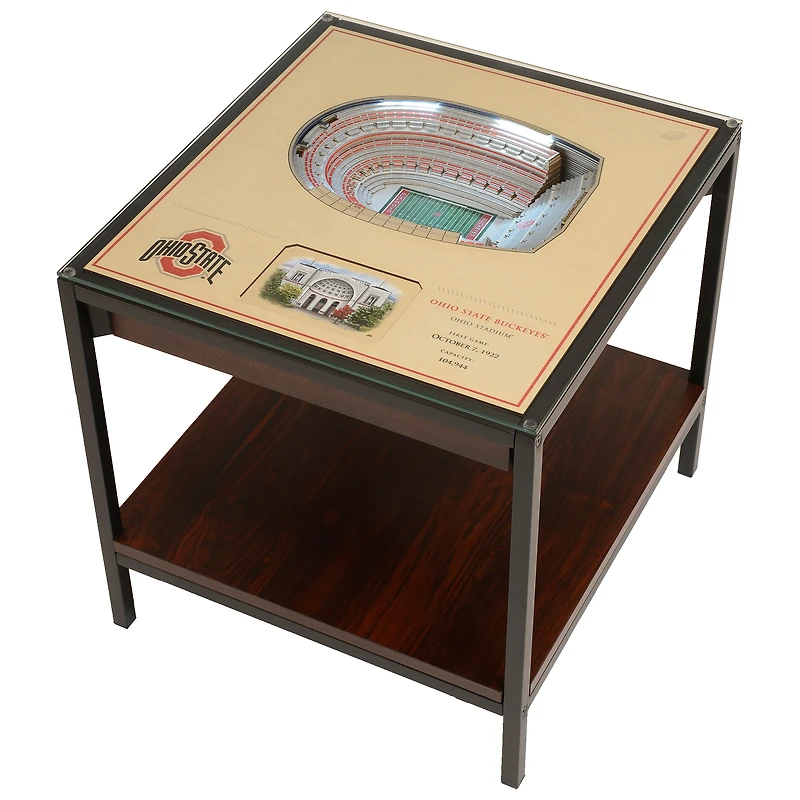 Brown Ohio State Buckeyes 25-Layer StadiumView Lighted End Table