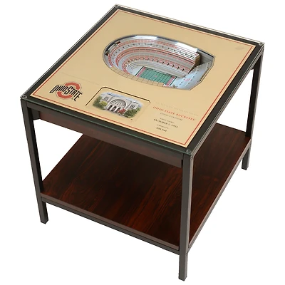 Brown Ohio State Buckeyes 25-Layer StadiumView Lighted End Table