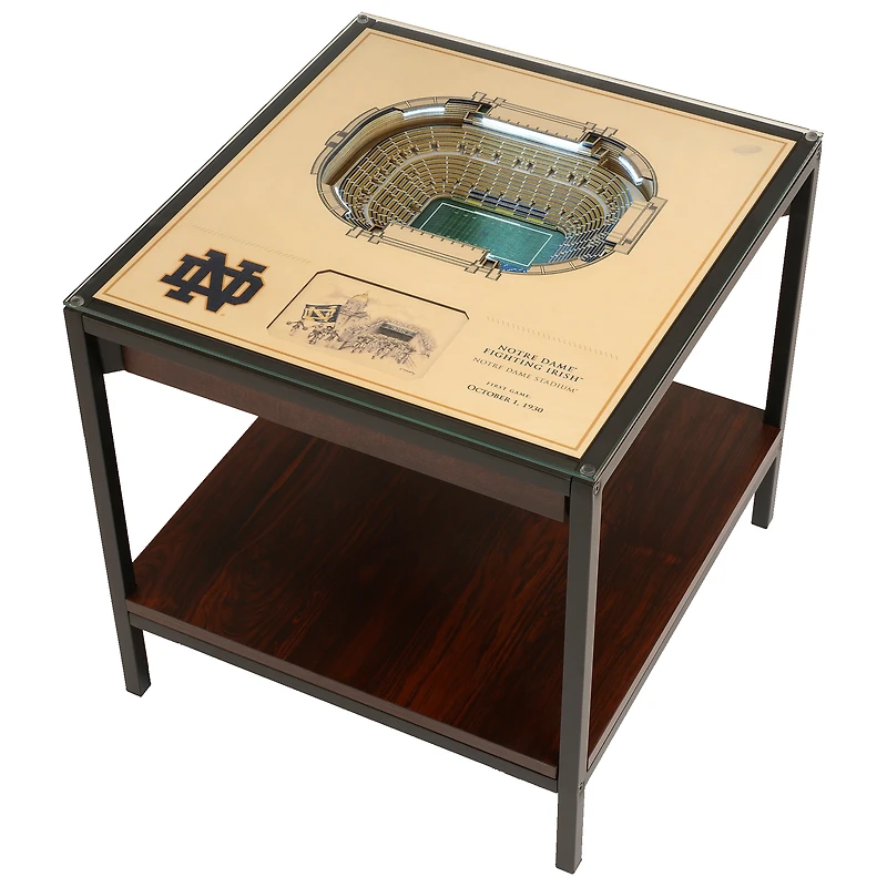 Brown Notre Dame Fighting Irish 25-Layer StadiumView Lighted End Table