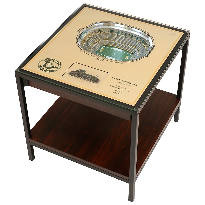 Brown Green Bay Packers 25-Layer StadiumView Lighted End Table