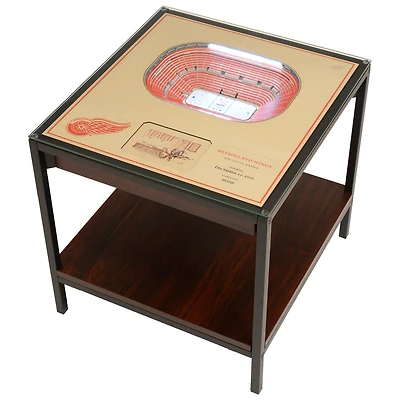 Brown Detroit Red Wings 25-Layer StadiumView Lighted End Table