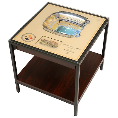 Brown Pittsburgh Steelers 25-Layer StadiumView Lighted End Table