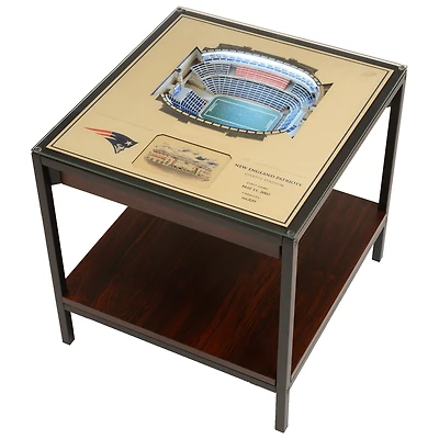 Brown New England Patriots 25-Layer StadiumView Lighted End Table