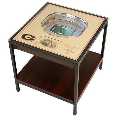 Brown Georgia Bulldogs 25-Layer StadiumView Lighted End Table