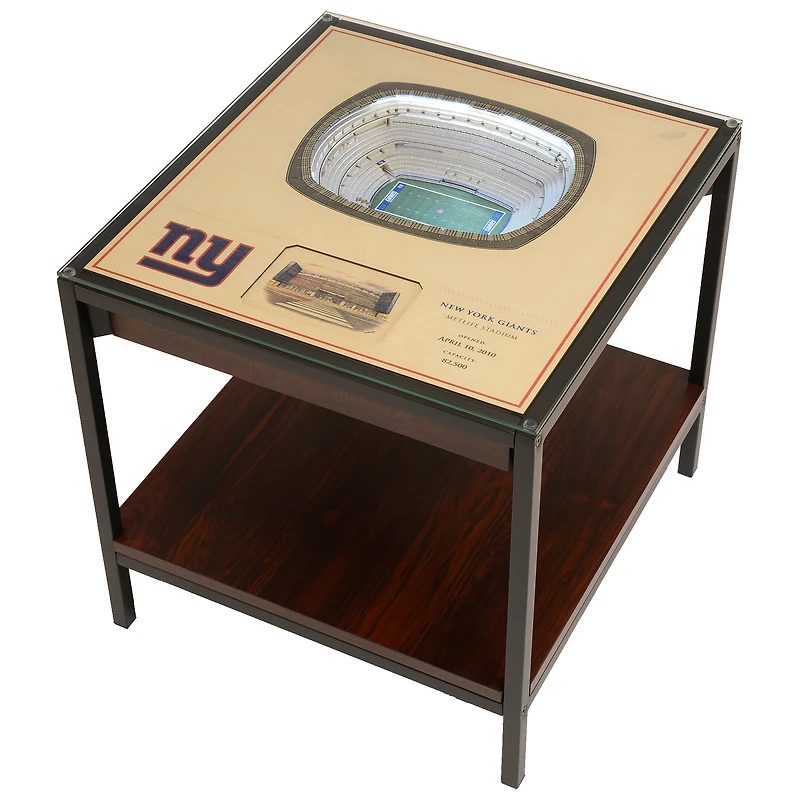 Brown New York Giants 25-Layer StadiumView Lighted End Table