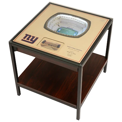 Brown New York Giants 25-Layer StadiumView Lighted End Table