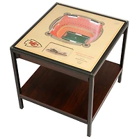 Brown Kansas City Chiefs 25-Layer StadiumView Lighted End Table