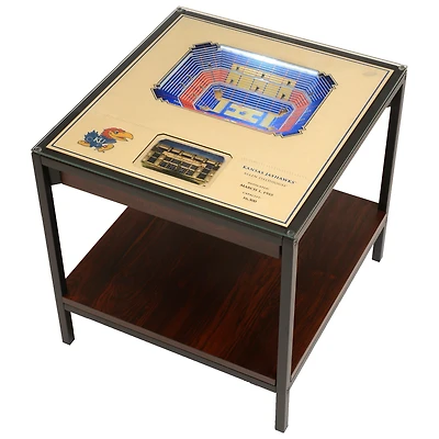 Brown Kansas Jayhawks 25-Layer StadiumView Lighted End Table