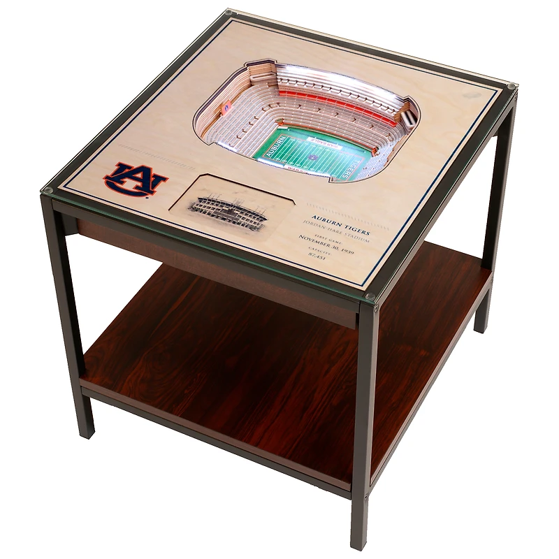 Brown Auburn Tigers 25-Layer StadiumView Lighted End Table