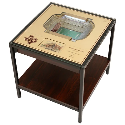 Brown Texas A&M Aggies 25-Layer StadiumView Lighted End Table