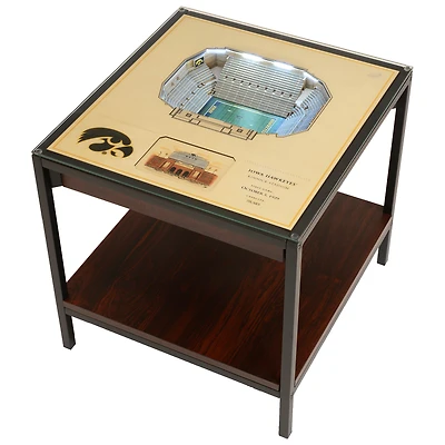 Brown Iowa Hawkeyes 25-Layer StadiumView Lighted End Table