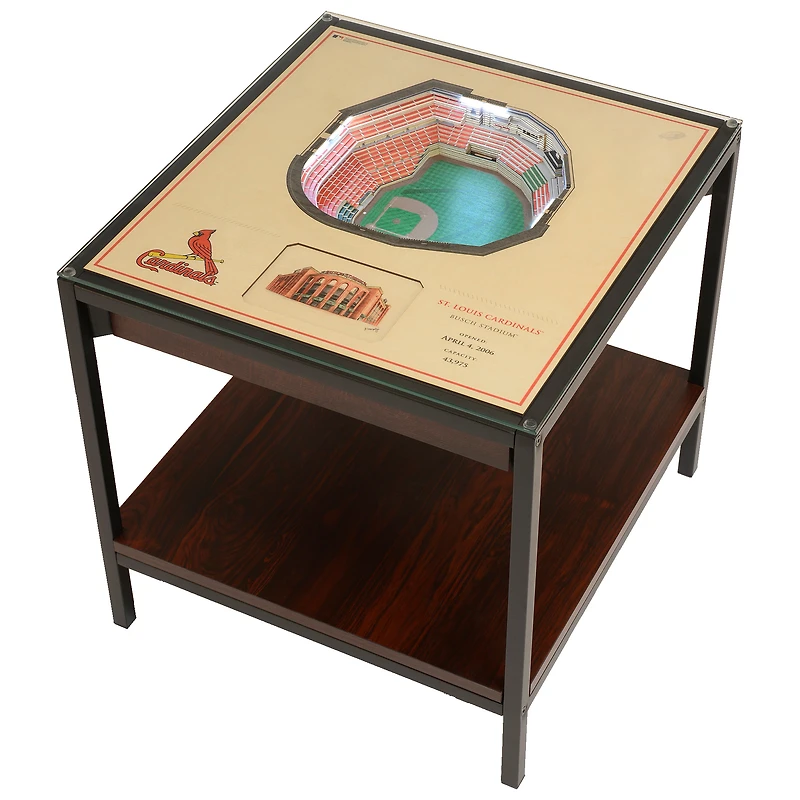 Brown St. Louis Cardinals 25-Layer StadiumView Lighted End Table