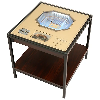Brown North Carolina Tar Heels 25-Layer StadiumView Lighted End Table