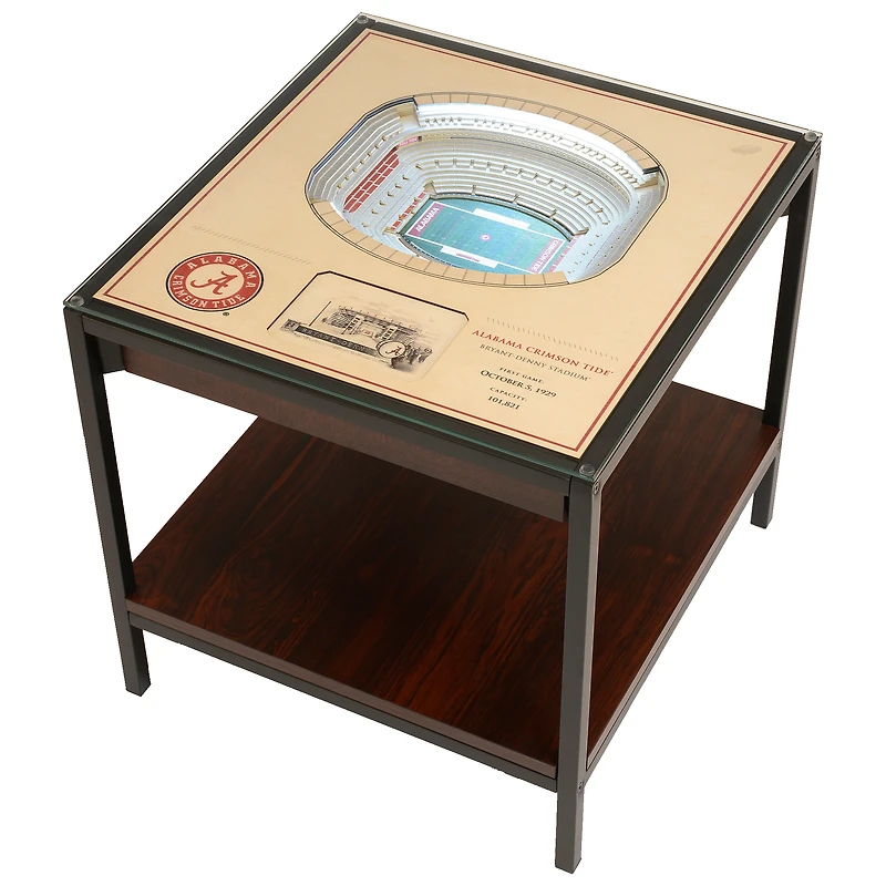 Brown Alabama Crimson Tide 25-Layer StadiumView Lighted End Table