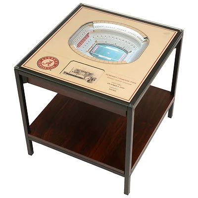 Brown Alabama Crimson Tide 25-Layer StadiumView Lighted End Table