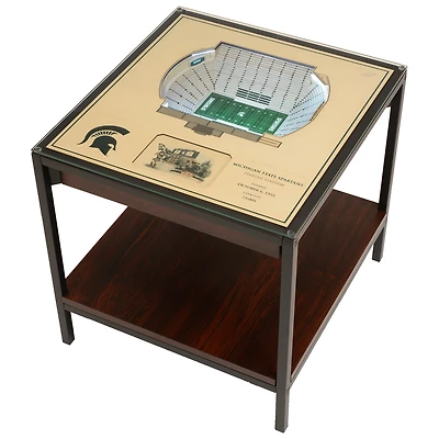 Brown Michigan State Spartans 25-Layer StadiumView Lighted End Table