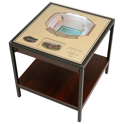 Brown Florida Gators 25-Layer StadiumView Lighted End Table