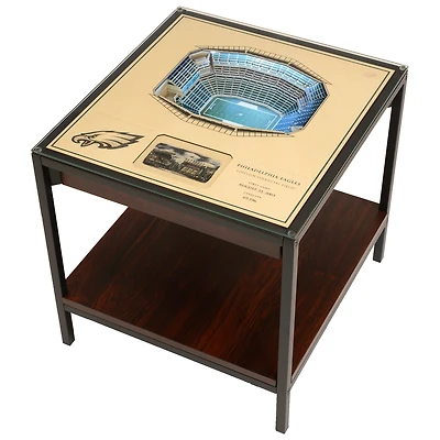 Brown Philadelphia Eagles 25-Layer StadiumView Lighted End Table