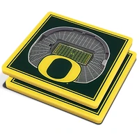 Green Oregon Ducks 3D StadiumViews Coasters