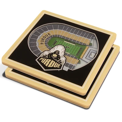Black Purdue Boilermakers 3D StadiumViews Coasters