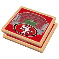 Red San Francisco 49ers 3D StadiumViews Coasters