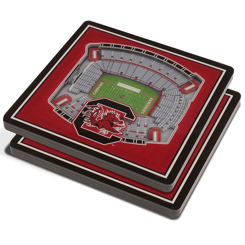Red South Carolina Gamecocks 3D StadiumViews Coasters